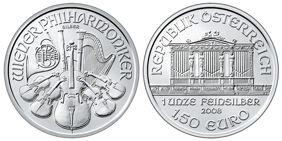 Philharmoniker to austriacka moneta o nominale 1,5 euro. Polacy często inwestują właśnie w tę jednouncjówkę.