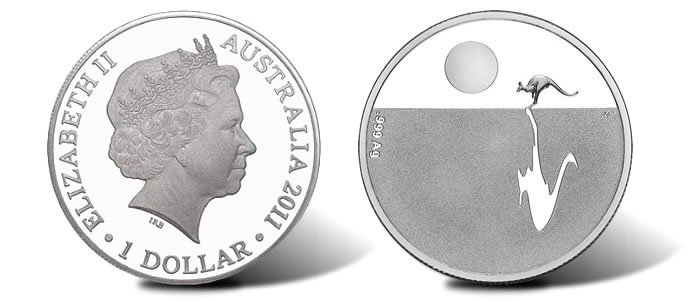Kolejna austriacka srebrna moneta o wadze jednej uncji, kangur.